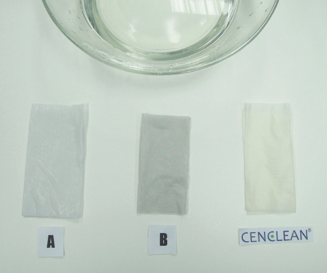 ทดสอบกระดาษด้วยน้ำ เทียบ CENCLEAN กับยี่ห้อ A และ B