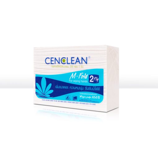 CENCLEAN กระดาษเช็ดมือ 2 ชั้น 250 แผ่น 4 ห่อ แถมฟรี 2 ห่อ : 1 หีบ บรรจุ 4 ถุง